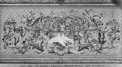 Tapiserie panel s ptáky a květinami od French School