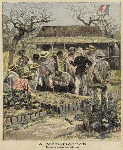 Výuka zemědělských technik domorodců, Madagaskar, 1897 od French School