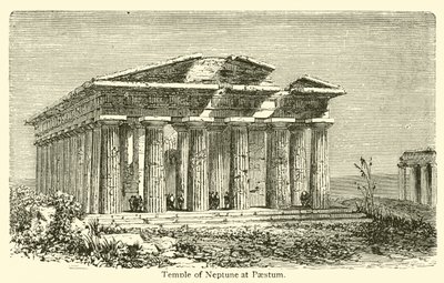 Neptunův chrám v Paestum (rytina) od French School