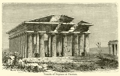 Neptunův chrám v Paestum (rytina) od French School