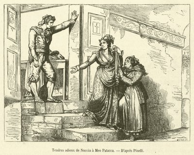 S pozdravem Nuccia a Meo Patacca (rytina) od French School