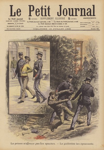Apači se vězení nebojí. Gilotina je děsí (barevná litografie) od French School