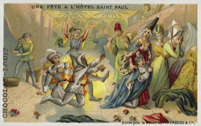 The Bal des Ardents, Hotel Saint Pol, Paříž, 1393 od French School