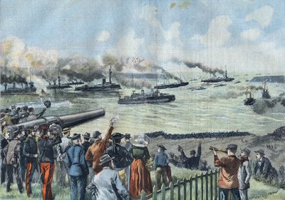 Baltská eskadra opouští přístav Brest. „Montcalm“ s prezidentem Francouzské republiky Emilem Loubetem od French School