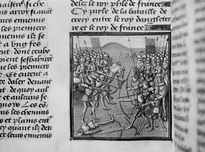 Bitva u Crecy v roce 1346 z Froissart Chronicles od French School