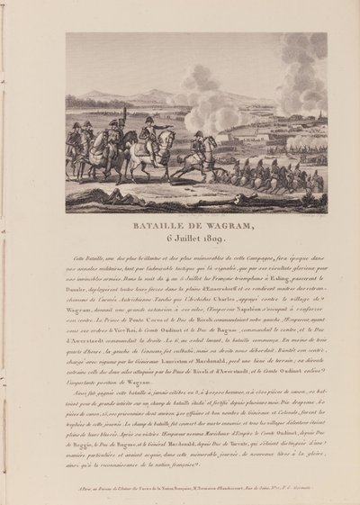 Bitva u Wagramu 6. července 1809 (litho) od French School