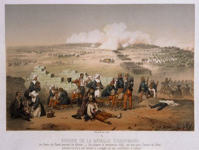 Bitva u Inkermanu 5. listopadu 1854, z války na Krymu, vydal Lemercier et Cie, Paříž, 1856 od French School
