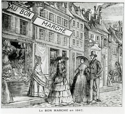 Bon Marché Shop v rue du Bac, Paříž v roce 1847 od French School