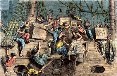 Boston Tea Party, 6. prosince 1773. od French School