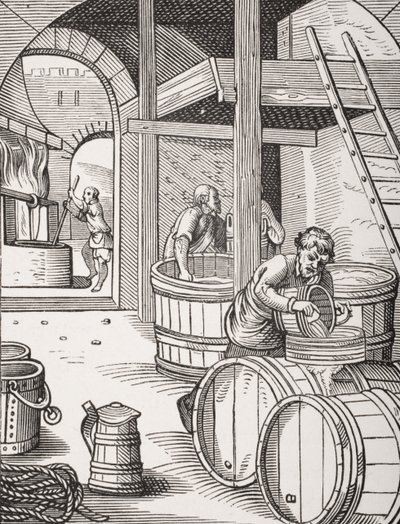 Sládek, po ilustraci ze 16. století, kterou nakreslil a vyryl Jost Amman (1539–91) z „Le Moyen Age et La Renaissance“ od Paula Lacroixe (1806–84) vydaného v roce 1847 od French School