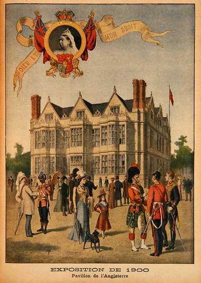 Britský pavilon na Světové výstavě 1900, Paříž, ilustrace z Le Petit Journal, příloha ilustrovaná, 5. srpna 1900 od French School