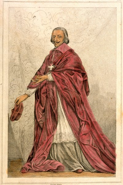 Kardinál z Richelieu (1585- 1642) - rytina 19. století. od French School