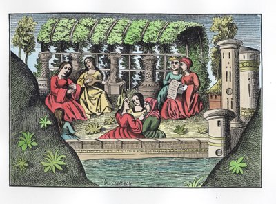 The Castle of Alamond and its Enchantments, z Cesty Marca Pola, zkopírované Albertem Coinchonem († 1871) z původního rukopisu (pozdější kolorování) od French School