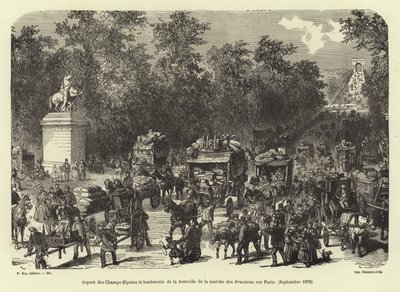 Champs Elysees den po obdržení zprávy o pruském pochodu na Paříž, září 1870 od French School