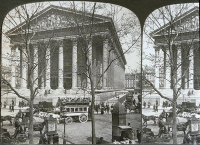 Kostel La Madeleine, Paříž, stereoskopický pohled, c.1860-70 od French School