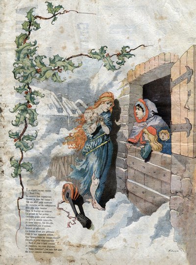 Cigale a mravenec. Bajky Jean de La Fontaine (1621-95). Ilustrace Michelet SC. koncem 19. století. od French School