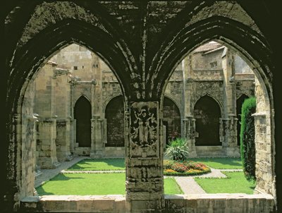 Klášterní zahrada, pohled z jedné z galerií, 1272-1340 od French School