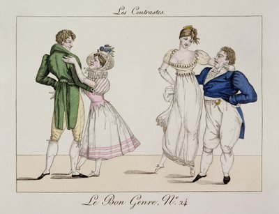 The Contrasts, deska 24 z Le Bon Genre, 1811 od French School