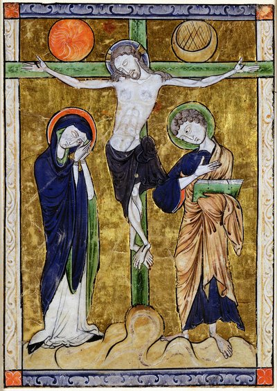 Ukřižování, z žaltáře, c.1215 od French School