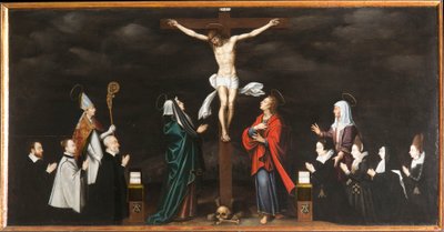 Ukřižování, portréty dárců. Triptych Auberyho od French School