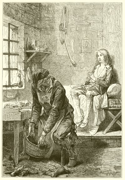 Dauphin v chrámu a švec Simon od French School