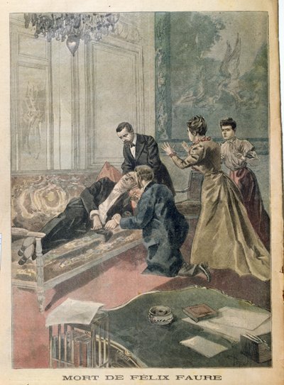 Smrt Felixe Faureho (1841-99) z Le Petit Journal, 26. února 1899 od French School