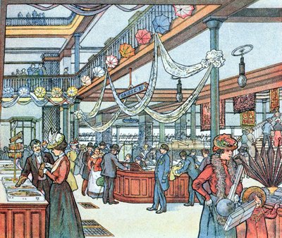 Obchodní dům, ilustrace z Cours Schweiter, kolem roku 1900 od French School