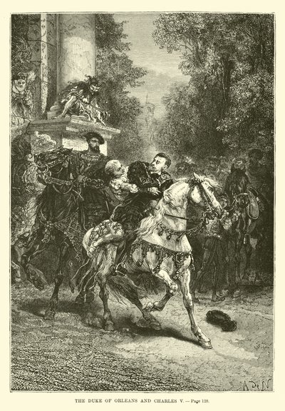 Vévoda z Orleansu a Karel V od French School