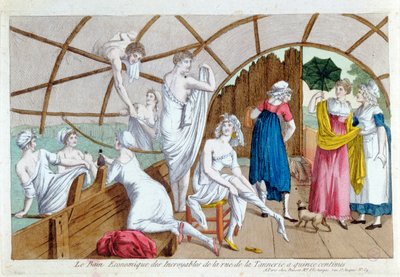 Ekonomické lázně Incroyables v Rue de la Tannerie, Paříž, kolem roku 1800 od French School