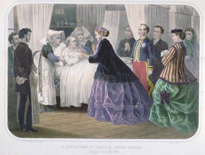 Císařovna Eugenie (1829-1920) navštívila oběti cholery v Amiens 4. července 1866, asi 1866-70 od French School