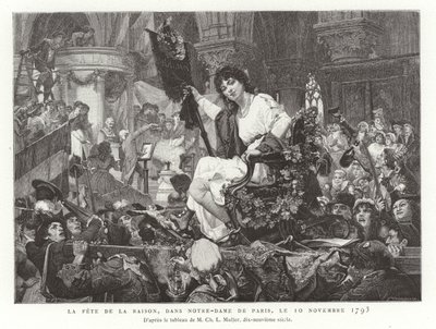 Festival rozumu v Notre Dame de Paris, 10. listopadu 1793 od French School