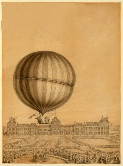První let balónem s posádkou, 1. prosince 1783, kolem roku 1783 od French School