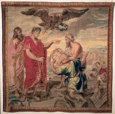 Založení Konstantinopole, ze série Historie císaře Konstantina, továrna Raphael de la Planche, Paříž, 1633-68 od French School