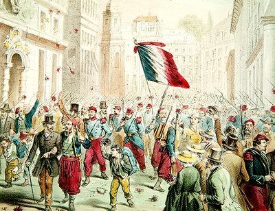 Francouzi vstupující do Janova v roce 1859 (barevná rytina) od French School