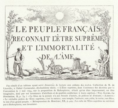 Francouzský lid uznává Nejvyšší Bytost a nesmrtelnost duše od French School