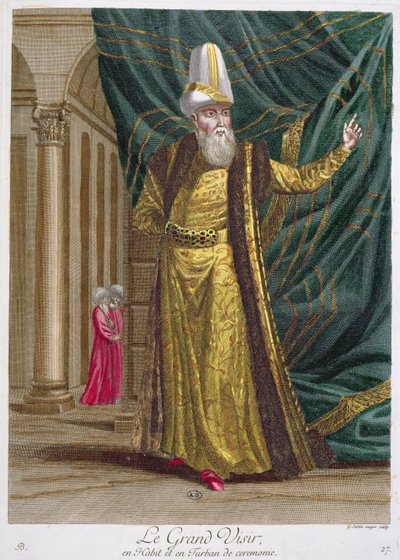 Velký vezír, z Recueil dEstampes sur les Costumes du Levant, vyrytý Gerard Jean Baptiste Scotin (1671-1716) 1707-08 od French School
