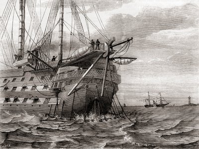 HMS Agamemnon pokládá transatlantický telegrafní kabel, 2. srpna od French School