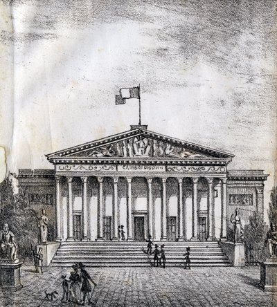 Poslanecká sněmovna - "Abeceda malebná des Monumens de Paris" kolem roku 1840 (rytina) od French School