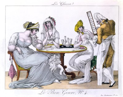 The Ice Cream, plat 4 z Le Bon Genre, Paříž, 1827 od French School