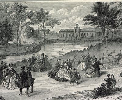 The Jardin dAcclimatation, Paříž, 1855 (č. rytina) od French School