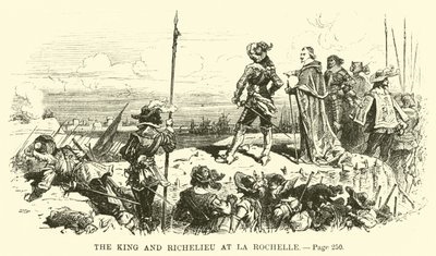 Král a Richelieu v La Rochelle od French School