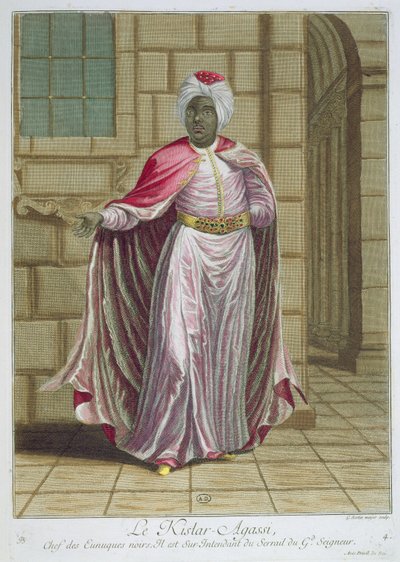 Kislar-Agassi, z Recueil destampes sur les Costumes du Levant, vyrytý Gerard Jean Baptiste Scotin (1671-1716) 1707-08 od French School