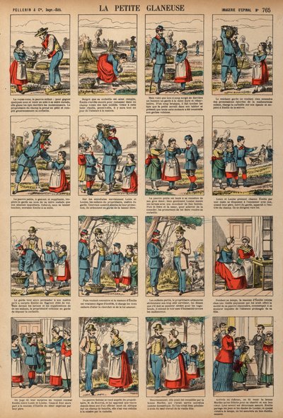 The Little Gleaner (barevné rytí) od French School