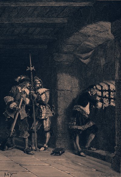 Muž se železnou maskou z Guizotových Dějin Francie (díl IV) (rytina) od French School