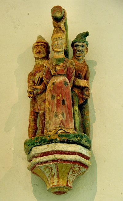 Umučení sv. Apolína (polychromovaný kámen) od French School
