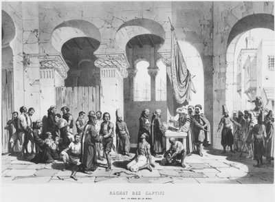 Milosrdní otcové vykupují zajatce v Alžírsku, cca 1830-40 od French School