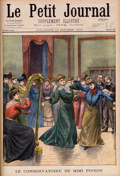 Hudební a taneční škola Mimi Pinson. Konzervatoř Mimi Pinson. Ilustrace pro Le petit Journal od French School