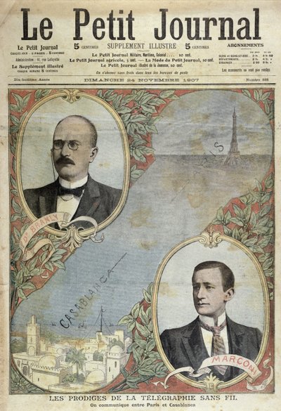 Zázraky telegrafického systému, ilustrace z Le Petit Journal, 24. listopadu 1907 od French School