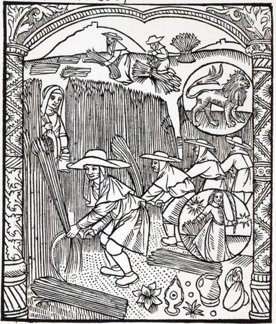 Měsíc srpen, z pastýřského kalendáře, 1496 od French School