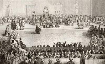 Národní shromáždění za vlády Ludvíka XVI. (1754-93) z „Histoire de France“ od Colarta, vydáno kolem roku 1840 od French School